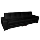 Ver imagem 1 de Sofá 4 Lugares Bipartido Sala de Estar Milano 2,60m Couro Preto - Gran Belo