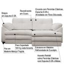 Ver imagem 2 de Sofá Retrátil 2 Lugares Bipartido Sala de Estar Piece 1,75M Couro Off White - Gran Belo