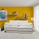 Ver imagem 5 de Sofá Retrátil 2 Lugares Bipartido Sala de Estar Piece 1,75M Couro Off White - Gran Belo