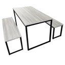 Ver imagem 1 de Conjunto Refeitório Industrial Mesa 152x78 e 2 Bancos Amantea/preto Realme