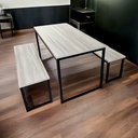 Ver imagem 2 de Conjunto Refeitório Industrial Mesa 152x78 e 2 Bancos Amantea/preto Realme