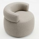 Ver imagem 5 de Poltrona Decorativa Kayce Bouclê Premium Orgânica com Plumante Bege Desk Design