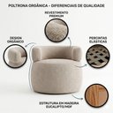 Ver imagem 4 de Poltrona Decorativa Kayce Bouclê Premium Orgânica com Plumante Bege Desk Design