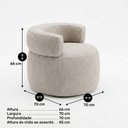 Ver imagem 2 de Poltrona Decorativa Kayce Bouclê Premium Orgânica com Plumante Bege Desk Design