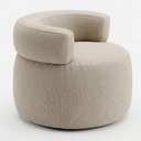 Ver imagem 7 de Poltrona Decorativa Kayce Bouclê Premium Orgânica com Plumante Bege Desk Design