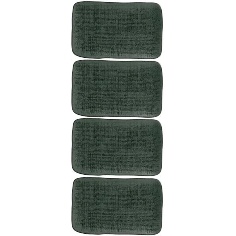 4 Prato Sushi Travessas Cerâmica Juta 27x16cm Verde Marinho Sashimi Porto Brasil