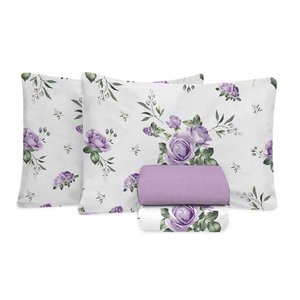 Jogo de Cama King Size Algodão 200 Fios 4 Peças Estampado