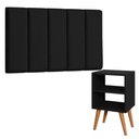 Ver imagem 2 de Cabeceira Solteiro Modular 5 Módulos com Mesa de Cabeceira Melissa Moderna