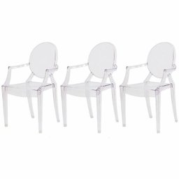 Kit 3 Cadeiras Louis Sofia Ghost Transparente - 1