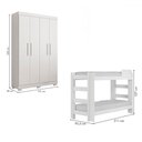 Ver imagem 4 de Quarto Infantil Completo Théo 4 Portas 3 Gavetas 100% Mdf Branco - Tigus