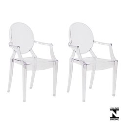 Kit 2 Cadeiras Louis Sofia Ghost Transparente - 1