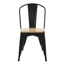 Ver imagem 3 de Kit 4 Cadeiras Tolix Iron Industrial Preta Assento de Madeira