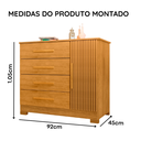 Ver imagem 5 de Cômoda para Quarto Sapateira Malibú 4 Gavetas Porta e Prateleira Interna - Freijó