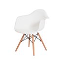 Ver imagem 2 de Kit 3 Cadeiras Charles Eames Eiffel com Braço Branca Base Madeira