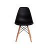 Kit 6 Cadeiras Charles Eames Eiffel Preta Base Madeira - 3