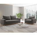 Ver imagem 1 de Conjunto Estofado Living + 1 Poltrona Napoles Grafite - Casa Giulia