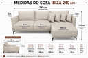 Ver imagem 4 de Sofá Ibiza Linho Off 2.40m Chaise Lado Direito ou Esquerdo – Design Moderno e Conforto Premium