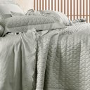 Ver imagem 3 de Kit Colcha Casal 3 Pçs Clair 300 Fios 100% Algodão 230x260cm Altenburg Verde Sauge