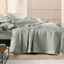 Ver imagem 2 de Kit Colcha Casal 3 Pçs Clair 300 Fios 100% Algodão 230x260cm Altenburg Verde Sauge