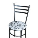 Ver imagem 5 de 6 Cadeiras Epoxi Preta Craqueada para Cozinha Assento Floral:floral Branco