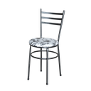 Ver imagem 2 de 6 Cadeiras Epoxi Preta Craqueada para Cozinha Assento Floral:floral Branco