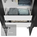 Ver imagem 7 de Guarda-Roupa Solteiro com Pés 4 Portas Batentes Branco/Preto/Preto Saturno Madesa