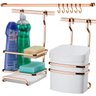 Conjunto Rosé Gold Suporte Aéreo para Lixeira e Esponja - 1