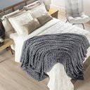 Ver imagem 1 de Coordenado Cobre Leito e Cobertor Tok Max Queen Ultrasoft Alto Relevo Dupla Face - Cinza