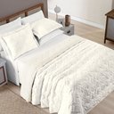 Ver imagem 4 de Coordenado Cobre Leito e Cobertor Tok Max Queen Ultrasoft Alto Relevo Dupla Face - Cinza