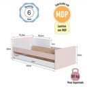 Ver imagem 3 de Cama Infantil com Cama Auxiliar 94,2cm x 194cm Proteção Lateral e Cantos Arredondados
