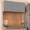 Armário Aéreo de Cozinha Lavanderia 02 Portas Tina 120 cm - D’Rossi Castanho e Cinza - 2