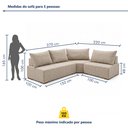 Ver imagem 4 de Sofá de Canto Modulado com Puff e Base Madeira Maciça 270CMX220CM Lisboa