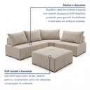Ver imagem 6 de Sofá de Canto Modulado com Puff e Base Madeira Maciça 270CMX220CM Lisboa