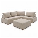 Ver imagem 3 de Sofá de Canto Modulado com Puff e Base Madeira Maciça 270CMX220CM Lisboa