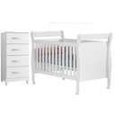 Ver imagem 1 de Berço Americano Slim com Cômoda Mobi 4 Gavetas Branco Flex - Móveis Albatroz