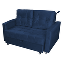 Ver imagem 4 de Sofá-Cama Verona Azul Veludo 140x190cm Abertura Frontal para Sala Quarto e Visitas