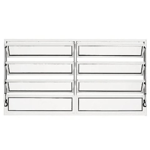 Vitrô Alumínio Branco Basculante 2 Seções 8V Classic - 80x120