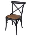 Ver imagem 1 de Cadeira Katrina Cross Paris sem Braço. Encosto em X. Assento em Rattan Natural. Cor Preta