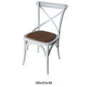 Ver imagem 2 de Cadeira Katrina Cross Paris sem Braço. Encosto em X. Assento em Rattan Natural. Cor Branca