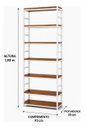 Ver imagem 4 de Estante Multiuso Organizador Livreiro Estilo Industrial 180x70 Branco Imbuia