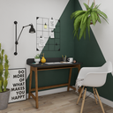 Ver imagem 2 de Escrivaninha em Madeira Cor Preta com Garapa Natural Volt Entrada Usb