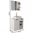Ver imagem 3 de Armário de Banheiro com Cuba 1 Porta 1 Gaveta Branco Bn3618 - Tecno Mobili