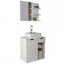 Ver imagem 2 de Armário de Banheiro com Cuba 1 Porta 1 Gaveta Branco Bn3618 - Tecno Mobili