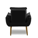 Ver imagem 5 de 2 Poltronas Preto Opala com 2 Puff Decorativa Confortável para Sala Quarto Recepção Suede Luxo