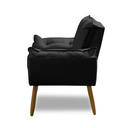 Ver imagem 4 de 2 Poltronas Preto Opala com 2 Puff Decorativa Confortável para Sala Quarto Recepção Suede Luxo