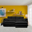 Ver imagem 5 de Sofá Retrátil 3 Lugares Bipartido Sala de Estar Piece 2,15M Couro Preto - Gran Belo