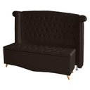 Ver imagem 3 de Kit de Quarto Cabeceira de Cama Box e Calçadeira Baú Toquio Casal 140 Cm Suede Marrom do Lar Mó