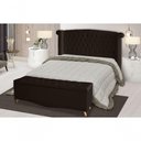 Ver imagem 1 de Kit de Quarto Cabeceira de Cama Box e Calçadeira Baú Toquio Casal 140 Cm Suede Marrom do Lar Mó