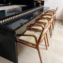 Ver imagem 2 de Cadeira para Mesa de Jantar Juliete 54cm Madeira Maciça com Braço | Linho Cinza - Sallar Home