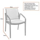 Ver imagem 3 de Cadeira para Mesa de Jantar Juliete 54cm Madeira Maciça com Braço | Linho Cinza - Sallar Home